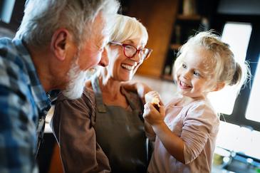 Grandparents and their granddaughter
