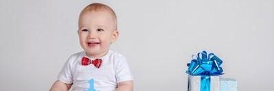 A baby with a gift