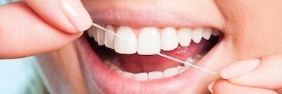 A person flossing