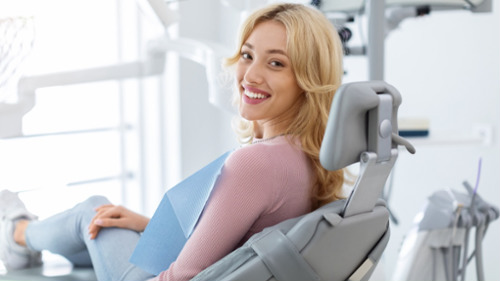 east vancouver woman smiling in dental chair